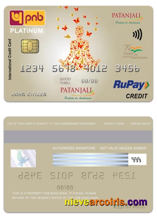 India PNB Bank Patanjali RuPay platinum credit card